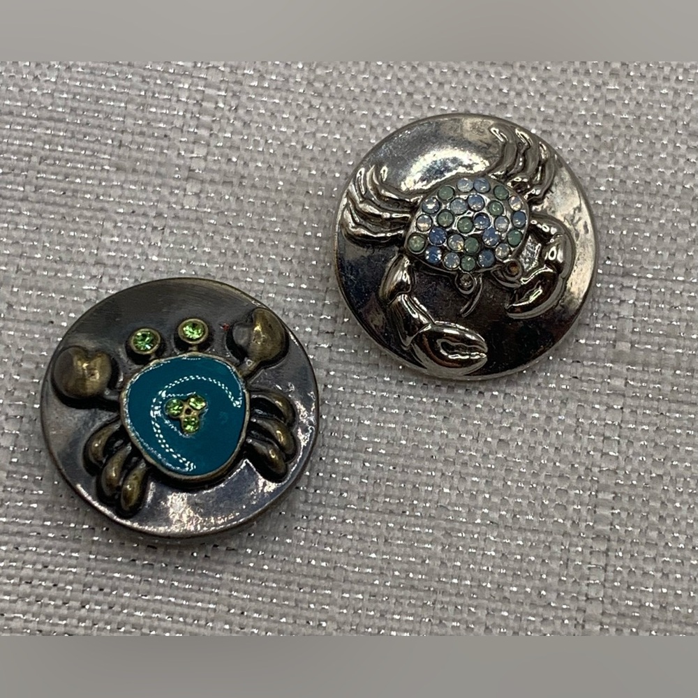 💗CRAB - Ginger Snaps & Co. Snap Button Charm Set of 2